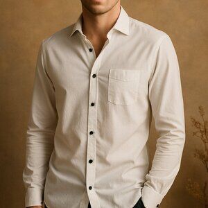 Flex White Casual Button Down Shirt for Men